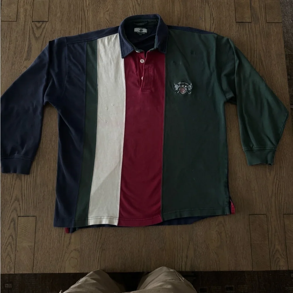 Rare Vintage Beverly Hills Polo Club Rugby Long Sleeve Ralph Lauren Embroidered